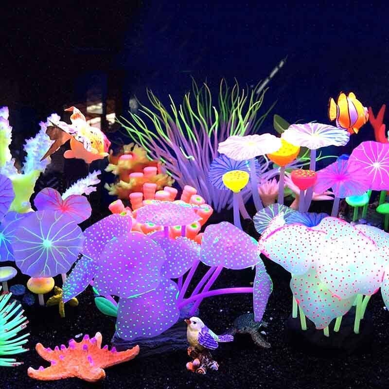 Live Plant Aquarium - Silicone Glowing Landscape Artificial Fish Tank