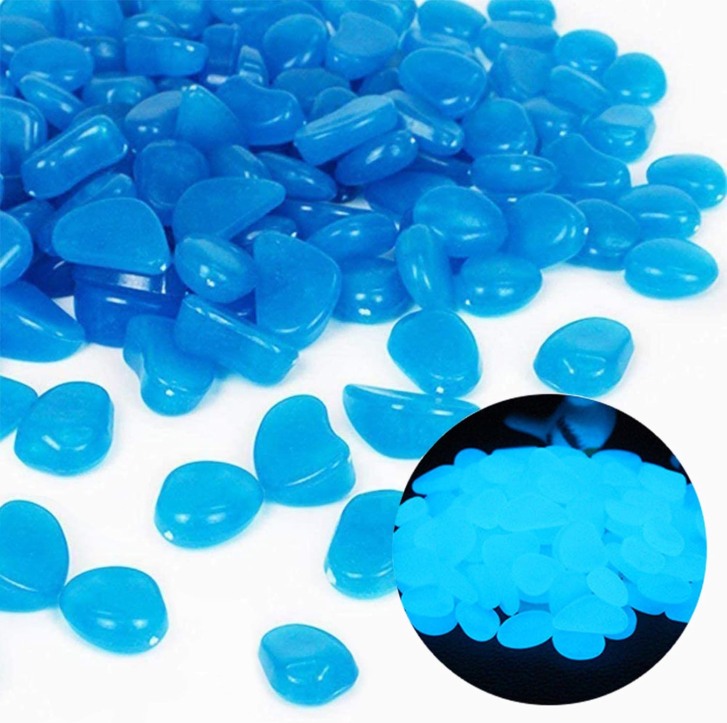 Aquarium Moss - Fish Tank Rocks Glow Blue Pebbles