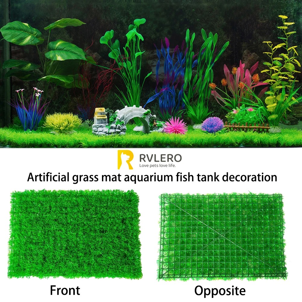 Live Plant Aquarium - Artificial Grass Lawn Aquarium Fish Tank