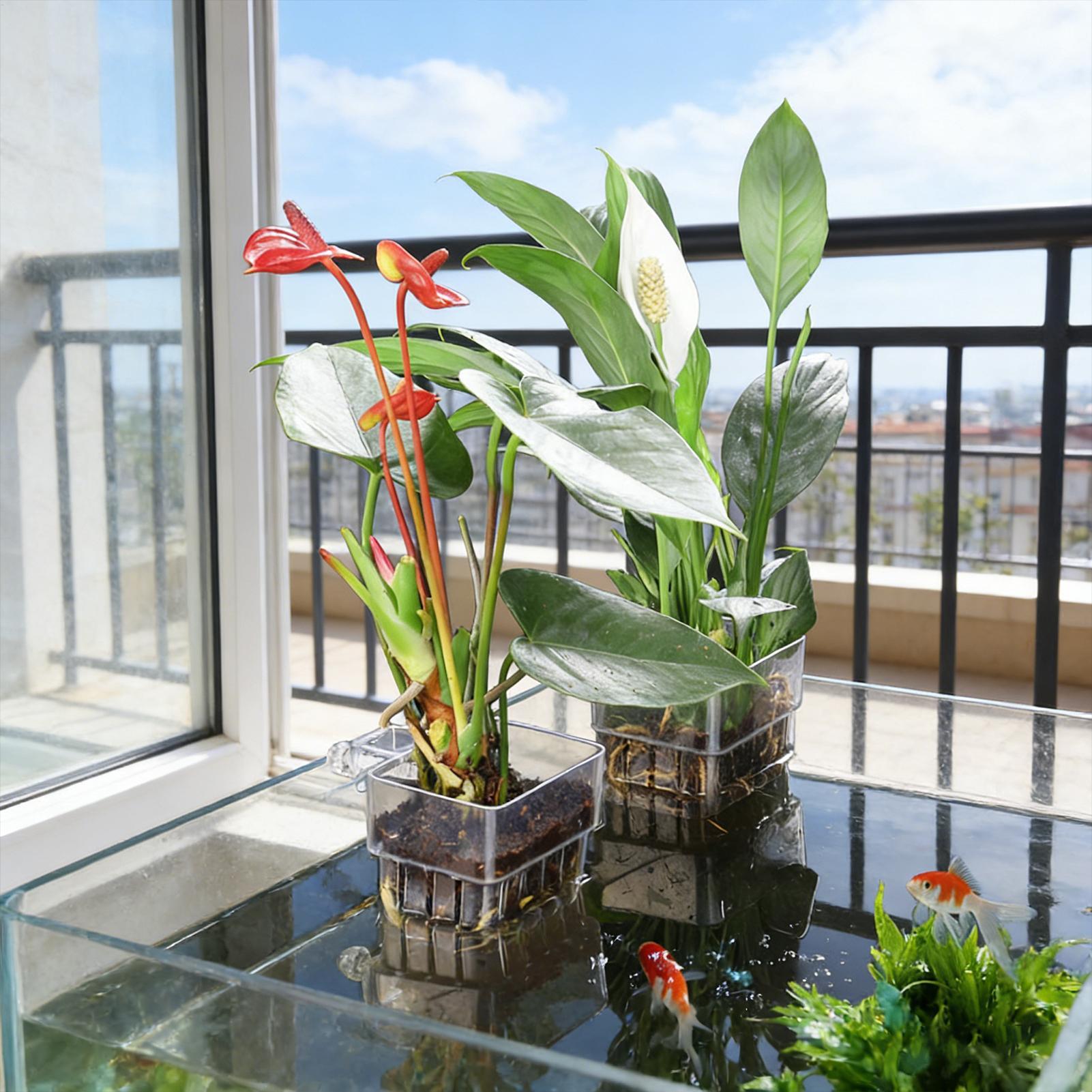 Aquarium Plant Basket Transpar - Plant Aquarium Pot 评论和价格