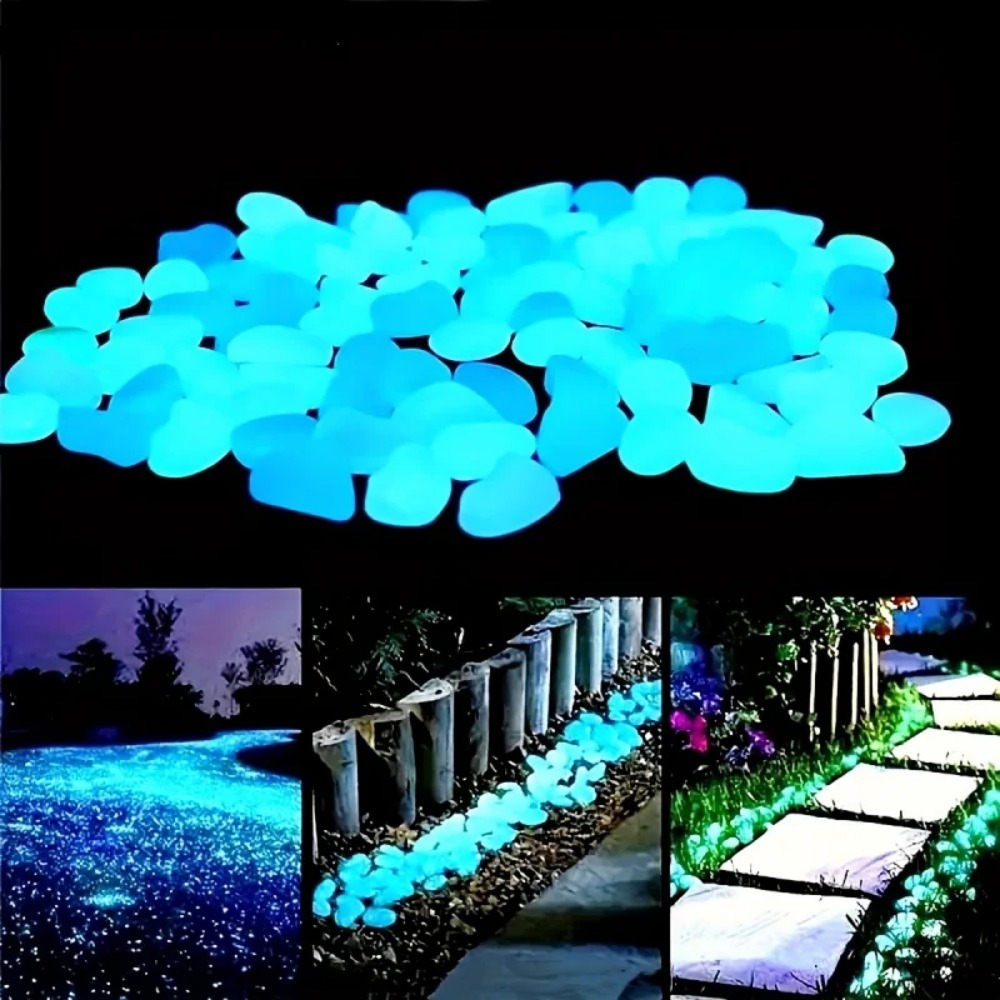 100pcs Glow In The Dark Pebble - Plant Aquarium Pot 评论和价格