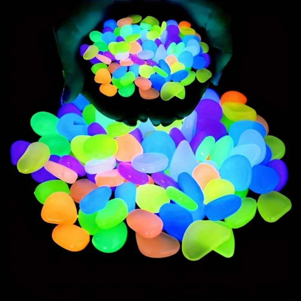 100pcs Glow In The Dark Pebble - Plant Aquarium Pot 评论和价格
