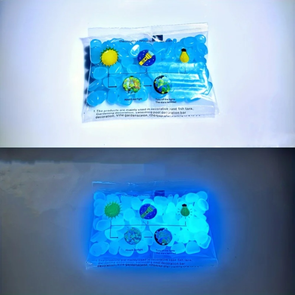 100pcs Glow In The Dark Pebble - Plant Aquarium Pot 评论和价格