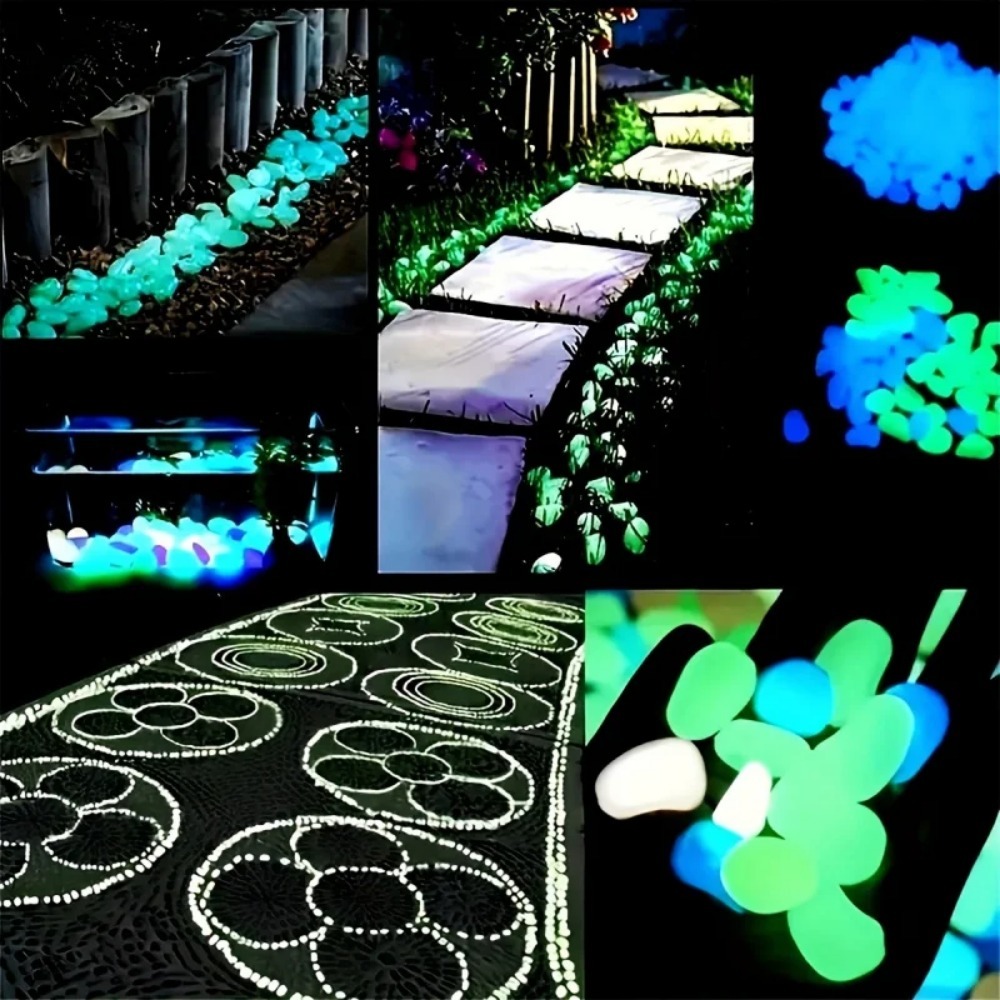 100pcs Glow In The Dark Pebble - Plant Aquarium Pot 评论和价格